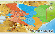 Political Panoramic Map of Kenya, physical outside