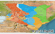 Political Panoramic Map of Kenya, satellite outside