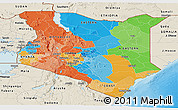 Political Panoramic Map of Kenya, shaded relief outside