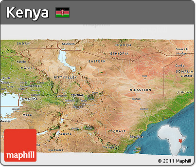 Satellite Panoramic Map of Kenya