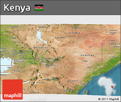 Satellite Panoramic Map of Kenya