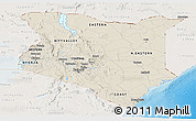 Shaded Relief Panoramic Map of Kenya, lighten, land only