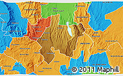 Physical 3D Map of MOGOTIO, political outside