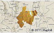 Physical 3D Map of MOGOTIO, shaded relief outside
