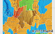 Physical Map of MOGOTIO, political outside