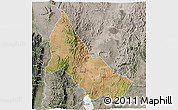 Satellite 3D Map of NGINYANG, semi-desaturated