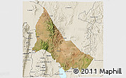 Satellite 3D Map of NGINYANG, shaded relief outside
