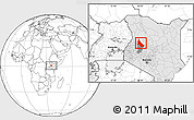 Blank Location Map of NGINYANG, highlighted country, highlighted parent region