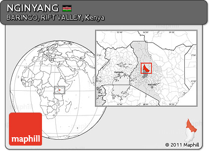 Blank Location Map of NGINYANG, highlighted parent region, highlighted grandparent region
