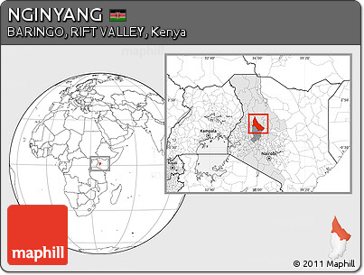 Blank Location Map of NGINYANG, highlighted parent region, highlighted grandparent region
