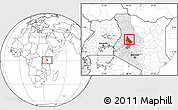 Blank Location Map of NGINYANG, highlighted parent region, highlighted grandparent region