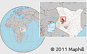Gray Location Map of NGINYANG, highlighted country, highlighted parent region