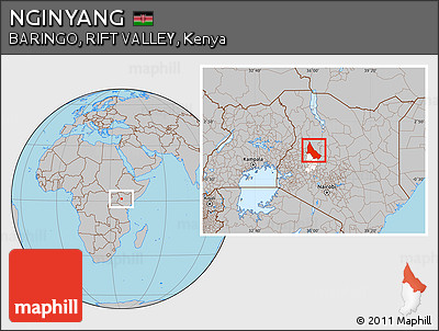 Gray Location Map of NGINYANG, highlighted parent region