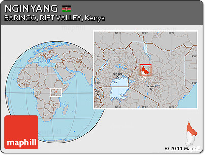 Gray Location Map of NGINYANG, highlighted parent region