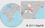 Gray Location Map of NGINYANG, highlighted parent region, highlighted grandparent region, within the entire country