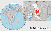 Gray Location Map of NGINYANG, highlighted parent region, highlighted grandparent region