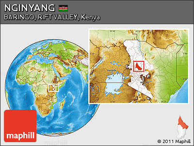 Physical Location Map of NGINYANG, highlighted grandparent region