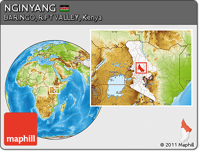 Physical Location Map of NGINYANG, highlighted grandparent region