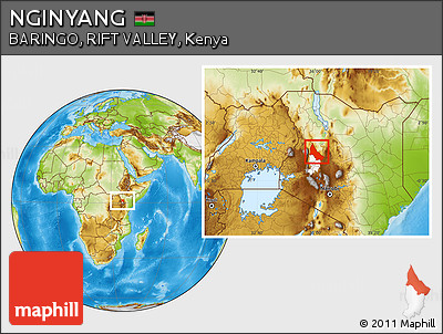 Physical Location Map of NGINYANG, highlighted parent region