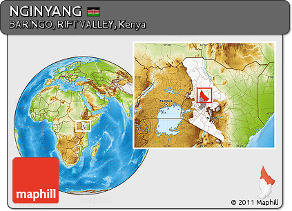 Physical Location Map of NGINYANG, highlighted parent region, highlighted grandparent region