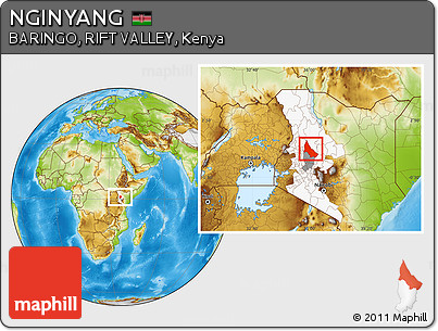 Physical Location Map of NGINYANG, highlighted parent region, highlighted grandparent region