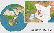 Satellite Location Map of NGINYANG, highlighted country, highlighted parent region