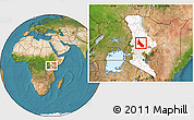 Satellite Location Map of NGINYANG, highlighted grandparent region