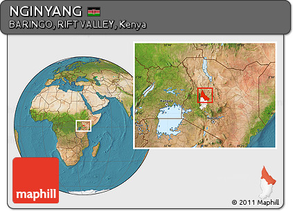 Satellite Location Map of NGINYANG, highlighted parent region
