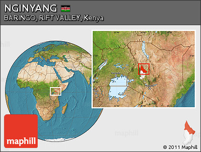 Satellite Location Map of NGINYANG, highlighted parent region