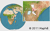Satellite Location Map of NGINYANG, highlighted parent region, highlighted grandparent region, within the entire country