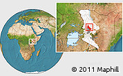 Satellite Location Map of NGINYANG, highlighted parent region, highlighted grandparent region