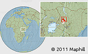 Savanna Style Location Map of NGINYANG, highlighted parent region, hill shading