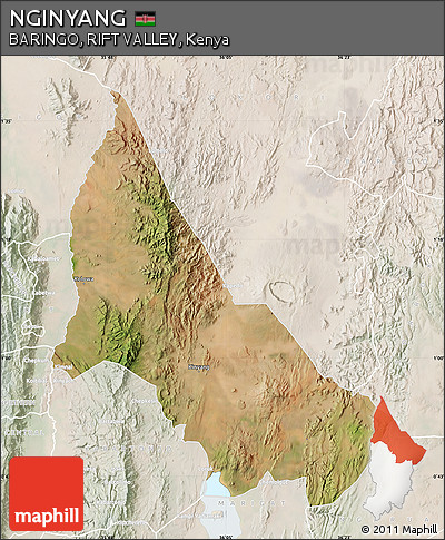 Satellite Map of NGINYANG, lighten