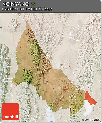Satellite Map of NGINYANG, lighten