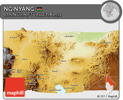 Physical Panoramic Map of NGINYANG