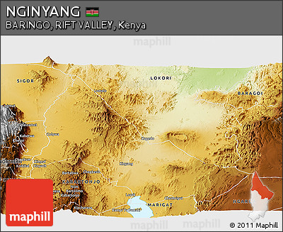Physical Panoramic Map of NGINYANG