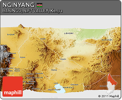 Physical Panoramic Map of NGINYANG