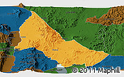 Political Panoramic Map of NGINYANG, darken