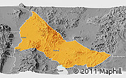 Political Panoramic Map of NGINYANG, desaturated