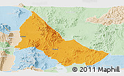 Political Panoramic Map of NGINYANG, lighten