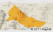 Political Panoramic Map of NGINYANG, shaded relief outside