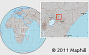 Gray Location Map of TOT, within the entire country