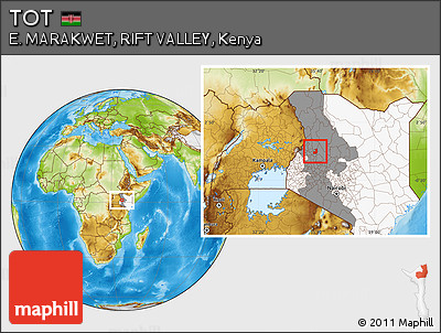 Physical Location Map of TOT, highlighted country, highlighted grandparent region