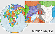 Political Location Map of TOT, highlighted country, highlighted grandparent region