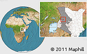 Satellite Location Map of TOT, highlighted country, highlighted grandparent region