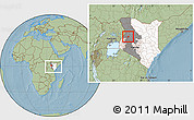 Savanna Style Location Map of TOT, highlighted country, highlighted grandparent region, within the entire country, hill shading