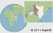 Savanna Style Location Map of TOT, highlighted country, highlighted grandparent region, within the entire country
