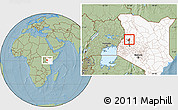 Savanna Style Location Map of TOT, highlighted country, highlighted parent region, hill shading