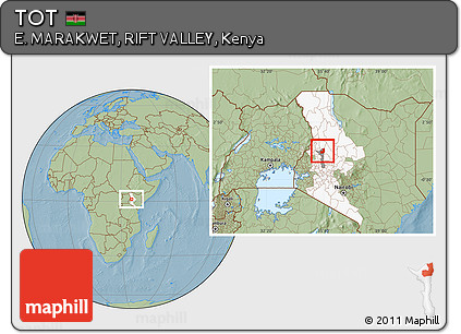 Savanna Style Location Map of TOT, highlighted parent region, highlighted grandparent region, hill shading