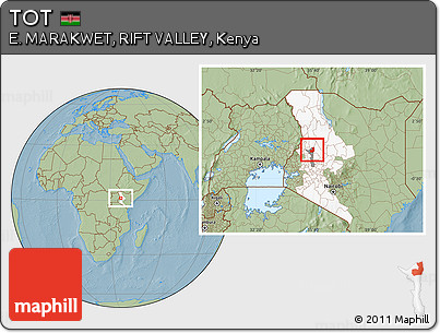 Savanna Style Location Map of TOT, highlighted parent region, highlighted grandparent region, hill shading